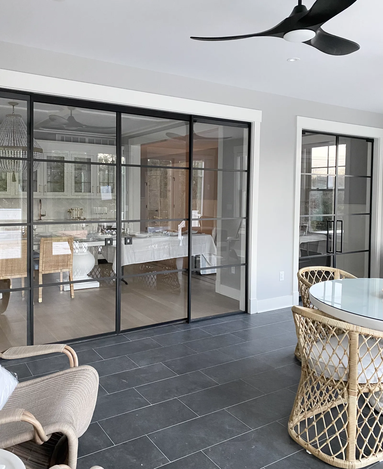 Double sliding glass partition by WiseGlass NY